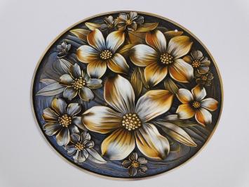 Wandteller Blumen - Metall