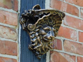 Wandkonsole Löwenkopf – Bronze-Optik – Gusseisen