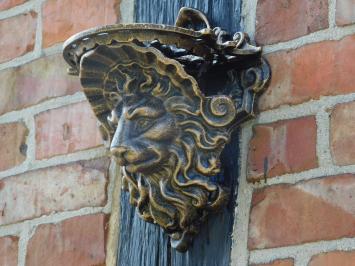 Wandkonsole Löwenkopf – Bronze-Optik – Gusseisen