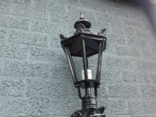 Nostalgische Außenlampe / Wandlampe, Pferdekopf, schwarz
