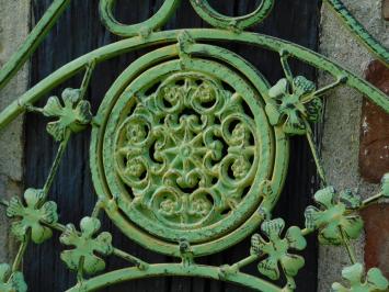 Vintage Wandrek met Haken - Old Green -  Smeedijzer