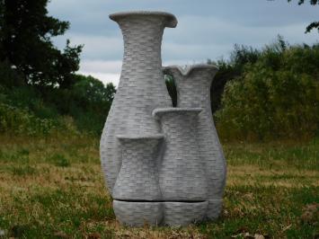 Wasserspeier mit 4 Krügen – 70 x 40 cm – Stein