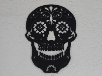 Wandbord Skull - 40 cm - Mat Zwart - Metaal