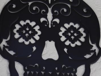 Wandbord Skull - 40 cm - Mat Zwart - Metaal