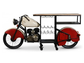 Vintage-Motorrad-Bartisch / Weinbar – Industrieller Blickfang – ca. 225 cm breit