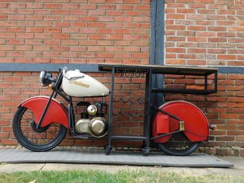 Vintage Motor Bartafel / Wijnbar – Industriële Blikvanger – ca. 225 cm breed