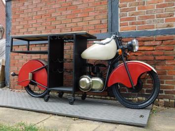 Vintage Motor Bartafel / Wijnbar – Industriële Blikvanger – ca. 225 cm breed