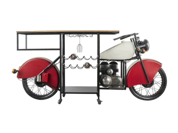 Vintage-Motorrad-Bartisch / Weinbar – Industrieller Blickfang – ca. 225 cm breit