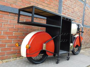 Vintage Motor Bartafel / Wijnbar – Industriële Blikvanger – ca. 225 cm breed