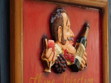 Klassiek Wandbord Hout - Wine Selection - 3D