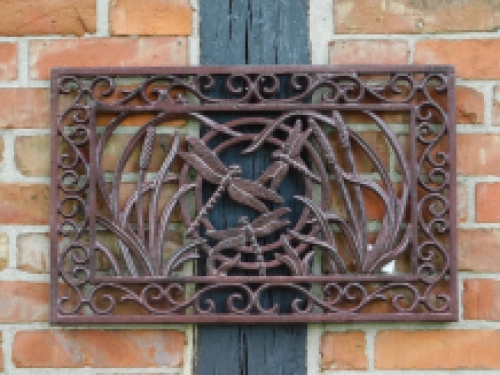 Wandornament / Fußmatte mit Libellen - Gusseisen