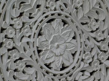 Wandschmuck aus Holz mit geschnitzten Blumenmustern - 60 cm