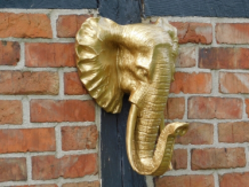 Wandornament olifant - goud - polystone