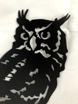 Silhouette uil - metaal mat-zwart.