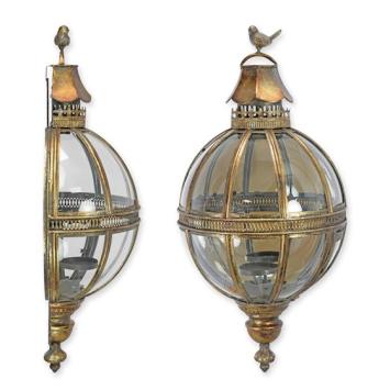 Laterne, Wandlaterne mit rundem Glas