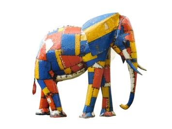 XXL Handgemaakte Olifant – Metaal – ca. 230 cm – Afrikaans Design
