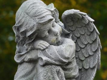 Sitzender Engel - 25 cm - Polystone - detailliert