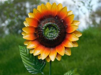 Handgefertigte Sonnenblume - Gartenstab 84 cm - Metall