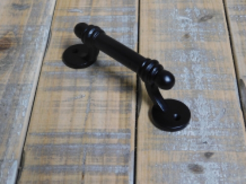 Griff/Hebel, antiker Eisengriff für Türen, Schranktüren und Schubladen - schwarz
